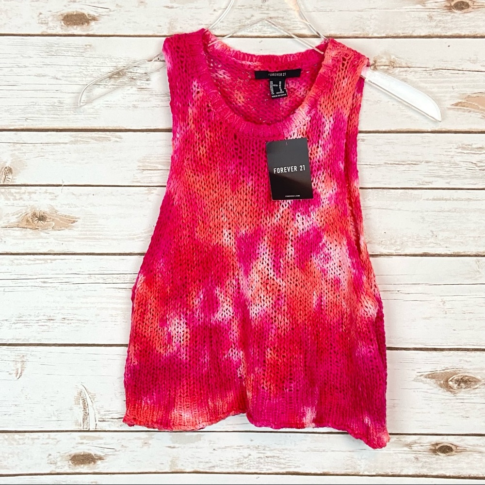Forever 21 Tie dye Cropped Sleeveless Sweater NWT!